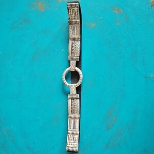 Chicos Size M Silver and Black Women's Very Heavy Quality Belt!